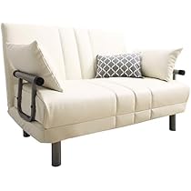 モダンデザインソファベッド　W120　幅120cm セミダブル ホワイトレザー調 モダンデザインソファベッド W120 幅120cm セミダブル ホワイト