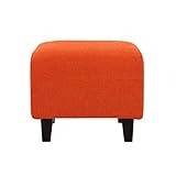 【単品】足置き（オットマン）【LeJOY】スタンダードタイプ ジューシーオレンジ 脚：円錐／ダークブラウン 【リジョイ】：20色から選べる！カバーリングソファ