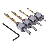 皿穴ドリルビット ドリルビットセット 4本組 木工用 穴あけ 面取りカッター チタンコーティング 太径3㎜～4.5㎜ Broadroot