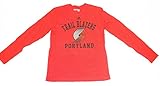 NBA公式ライセンスPortland Trail Blazers Youthレッド長袖Tシャツ( Large 14 – 16 )