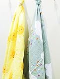 Ema Jane Swaddling Soft Cotton Muslin Baby Blanket Sets (Sunshine & Rain) by Ema Jane
