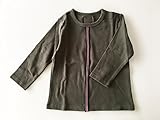 bebe couture(ベベクチュールベビー用品専門店)綿100％長袖Tシャツ・トラッドラインカーキ色80cm