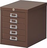 筑波産商 鍵付レターケース YY-DRW-5段 BN色 -