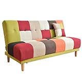 タンスのゲン ソファーベッド リクライニング パッチワーク Steed オレンジ 31200002 OR