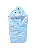 キリンパターンソフトで快適な厚手のキルティングベビー押さえつけるブランケット、ブルー