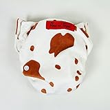 バンブーおむつカバー（フルオープンポケット型）[Ange na Japan] (牛白×茶)