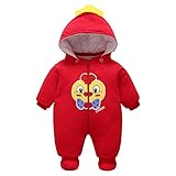 ベビー服 ロンパース カバーオール フード付き 新生児 男の子 女の子 長袖 秋冬 9ヶ月-1歳 防寒着 hibote
