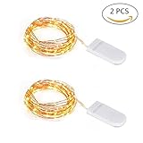 BULARY イルミネーションライト led イルミネーション 電池式 クリスマス飾り 飾りライト 4m 40LED 2個同梱 ストリングライト フェアリーライト 点滅ライト 銅線 ワイヤーライト ア