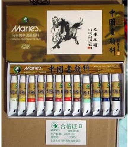 Amazon | Marie's 馬利牌 中国画顔料 12色 5ml | 絵具 通販