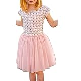 Domybest　子供服 女の子 ワンピース　フォーマル チュールスカート　サンドレス 可愛い ドレス ガールズ ワンピース プリンセススカート　半袖 春夏　ピンク　日常着　誕生日 入学式 卒業式 発