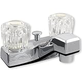 Ldr Industries 012 4105 cp-ws洗面所デュアルアクリルハンドル蛇口with Pop Up、ab1953-non-metallic、クローム