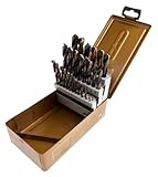 Forney 70720 Drill Bit Set, Black and Gold with 135-Degree Split Point, 1/16-Inch Thru 1/2-Inch by 6