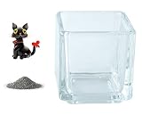 花市場直送便 ミニチュアガラス リボンテール & カラーサンド ブラック & 植え込み用グラス ニューブロックS
