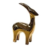 Benzara銅セラミック鹿置物。動物Statue