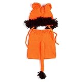 Babynice 新生児 記念撮影 ライオン 着ぐるみ 寝相アート コスチューム 0-4月 (オレンジ, 0-4月)
