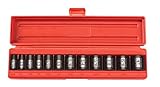 TEKTON 47910 3/8-Inch Drive Shallow Impact Socket Set, 5/16-1-Inch, Inch, Cr-V, 6-Point, 12 Sockets 