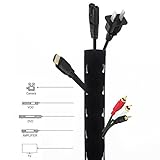 31.5 "ネオプレンケーブル管理スリーブ柔軟な調整可能なコード袖ラップカバーワイヤHiderオーガナイザープロテクターシステムベルクロ設計コンピュータ、テレビPCホームシアターワークショップデスクオ
