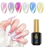 Biutee マグネットジェル キャッツアイジェル 6色8ml 磁石付き オーロラ系 ネイル カラージェルネイル (C)