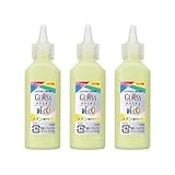 ヤマト 画材 グラスデコ ネオン 蓄光タイプ イエロー 単色 22ml 3本入 GDS22H-NY
