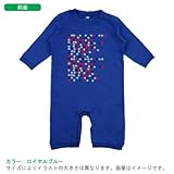 BabyChips つぶつぶしかくtricolore(名入れ長袖ベビーロンパース) 80 ロイヤルブルー