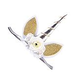 Lovoski 子供　赤ちゃん　花　耳ホーン　ヘッドバンド　ヘアバンド　ヘアアクセサリー　全6色 - シルバー