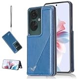 【Aqier】互換性 Reno 11A 5G/Reno 11F 5G 用（ネイビーブルー) オッポ リノ11a リノ11f 5g スマホケース 背面カード 収納 軽量 多機能 手帳型カバー オッポ reno11f BLUE