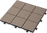 タカショー 敷くだけタイル 磁器 ブラウン 9枚セット 約W30×D30×H2.6cm