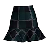 春の女性のファッションニットニットフィッシュテールスカートパッケージヒップバストのスカートのウエストスカートの女性 (グリーン)