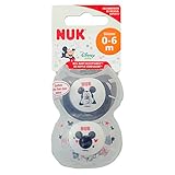 NUK, Disney Baby、Mickey Mouse Orthodontic Pacifier、0-6ヶ月、おしゃぶり2個入り[並行輸入品]