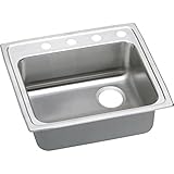 Elkay LRAD221955R1 1-Hole Gourmet 19-1/2-Inch x 22-Inch Single Basin Drop-Inch Stainless Steel Kitch