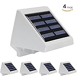 4 Pack Dusk-to-dawn Solar Powered Outdoor LED Step Light, IP65 Waterproof Rate for Wet Locations, 30