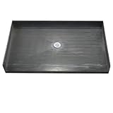 タイルRedi Barrier FreeエントリシャワーPan with IntegratedセンターPVCドレイン 43-Inch D by 48-Inch W 4248CBF-PVC 1