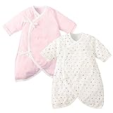 長袖コンビ肌着２枚組　くまくま　ピンク