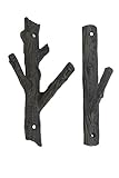 Cast IronブランチLook壁フックのセット2表示フックCountry Cabinホーム飾り