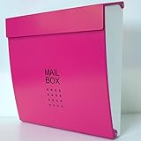 郵便ポスト郵便受け北欧モダンデザイン大型メールボックス 壁掛け鍵付きマグネット付きピンク色ポストpm175