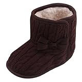 MIOIM シューズ ベビー用 子供靴 男女兼用 防寒ブーツ 毛糸 蝶結び付き 人工絨毛 出産祝い 滑り止め 保温防寒 あったか スノーブーツ 柔らかい