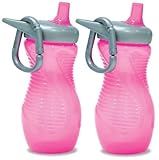 Munchkin Mighty Grip 12oz Toddler Sports Bottle, Pink, 2-Pack by Munchkin [並行輸入品]