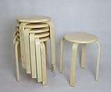 6脚セット　木製　スツール　チェア　スタッキング　ナチュラル　lh-006 na-6