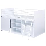 ロフトベッド システムベッド 4点セット Leaf2(リーフ2) (ホワイト)