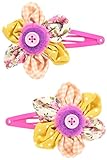 lily&momo ヘアクリップ(2コセット)/パッチワークフラワー【ヘアアクセサリー】【ハンドメイド風】【フエルト】AKLM00114