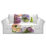 ブランケットウルトラソフトFuzzy 4サイズ！DIANOCHEデザインからby Dawn Derman Pansy FallホームDecor Unique Designer芸術的スタイリッシュな寝室
