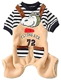 犬服 Tシャツ ペット服 ドッグウェア 可愛いつなぎ ペットウェア コスチューム 犬仮装 洋服 柔らかい 防寒 人気 ファッション 小中型犬 ペット用品 脱毛保護 春秋冬服 クリスマス ハロウィン (ブラウン, XL)