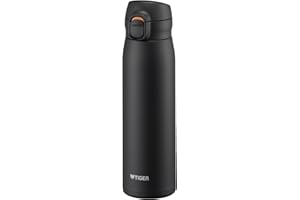 【パッキン一体型・食洗機対応】 タイガー魔法瓶(TIGER) 水筒 600ml ワンプッシュ ステンレスボトル 保冷 保温 軽量 飲みやすい設計 洗いやすい BPAフリー ブラック MKR-W60NK