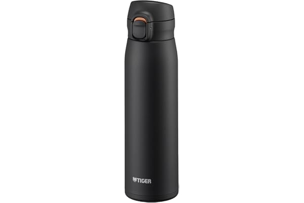【パッキン一体型・食洗機対応】 タイガー魔法瓶(TIGER) 水筒 600ml ワンプッシュ ステンレスボトル 保冷 保温 軽量 飲みやすい設計 洗いやすい BPAフリー ブラック MKR-W60NK