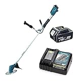 マキタ 充電式草刈機 Uハンドル式標準棹 18V（高容量5.0Ah）バッテリー1個、充電器付き （MUR182UDZ＋BL1850＋DC18RC）