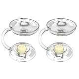 BigFamily 2個 ライトホルダー アロマキャンドルスティック 二重層 オイルウォーマー ガラスキャンドルホルダー ハンドル付き