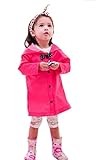【YusonGirl 】子供のレインコート 男の子レインコート カッパ 雨具 新学期用 子どもレインコート リボン付き3色 (M, レッド)