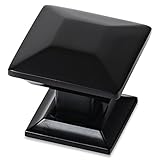 Southern Hillsブラックキャビネットノブ、パックの5、正方形キッチン食器棚ノブ引き出しPulls shkm006-blk-5