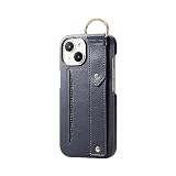 エレコム iPhone15 ケース &me レザー オープンタイプ バンド付き ベルト付き カードポケット付き スタンド機能 ブラック PM-A23APLOILBK