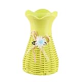 Dovewill プラスチック製　花　植物　アレンジメント　ラタン　バスケット　ポット　ホルダー　ガーデン　パーティー　装飾　全５色 - グリーン